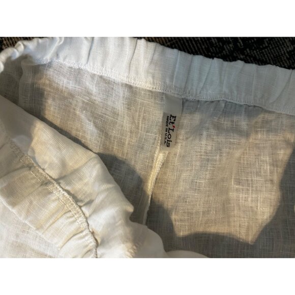 Et’Lois Women’s 100% Linen WHITE LAGENLOOK Pull On Pants Wide Leg Flowy XL - Picture 3 of 4